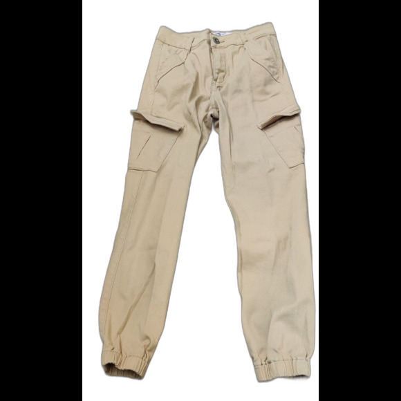 Lilac Sunset size 3/4 Beige Khaki color carpenter pants elastic hem - Picture 1 of 4